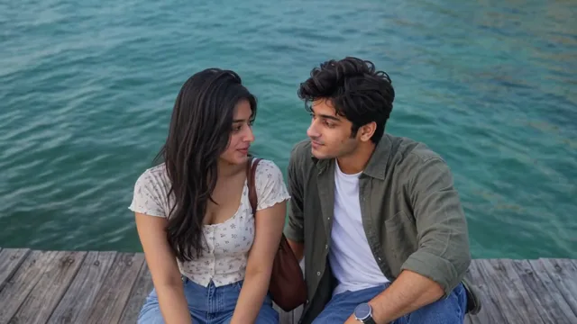 A shared moment by the water